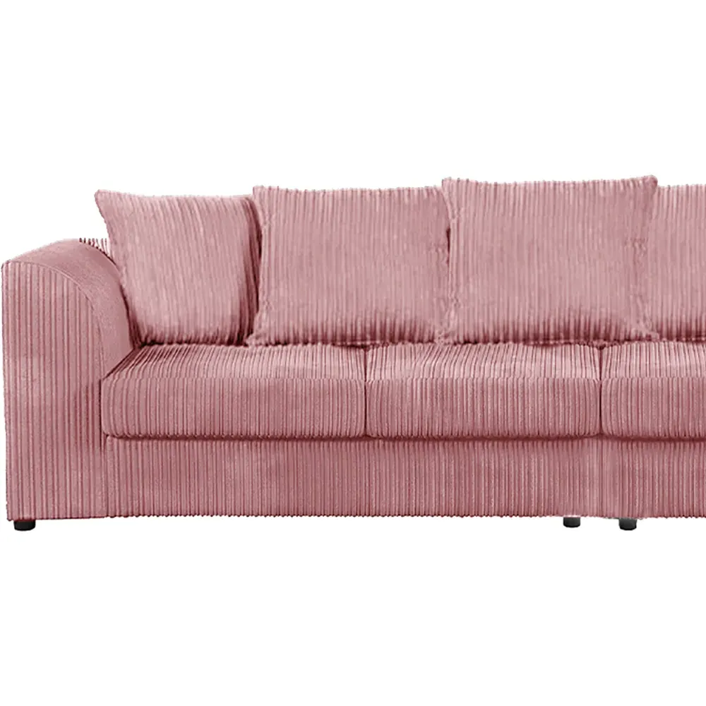 4-Seater Scatter Back Sofa - Pink, Cord