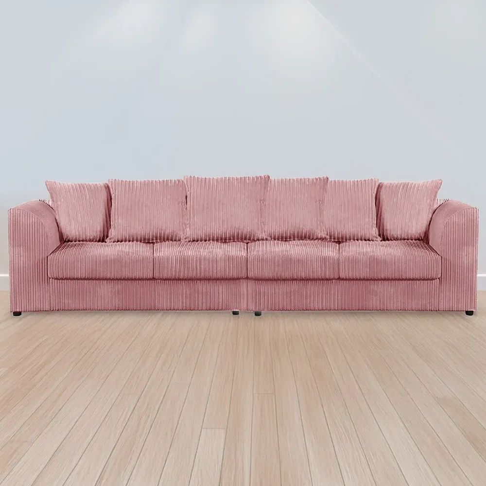 4-Seater Scatter Back Sofa - Pink, Cord