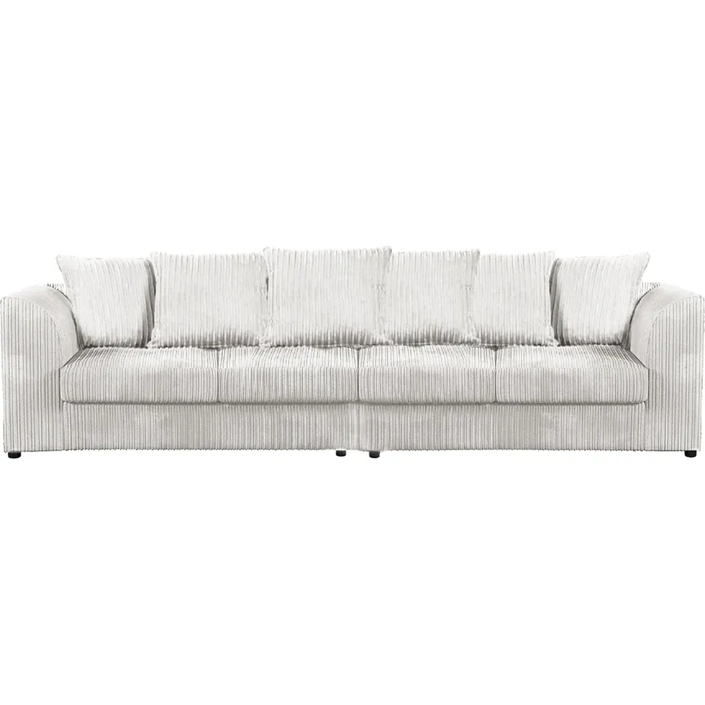 4-Seater Scatter Back Sofa - Silver, Jumbo Cord