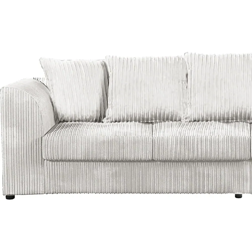 4-Seater Scatter Back Sofa - Silver, Jumbo Cord