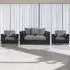 4-Seater Scatter Back Sofa Suite - Black and Grey, Jumbo Cord