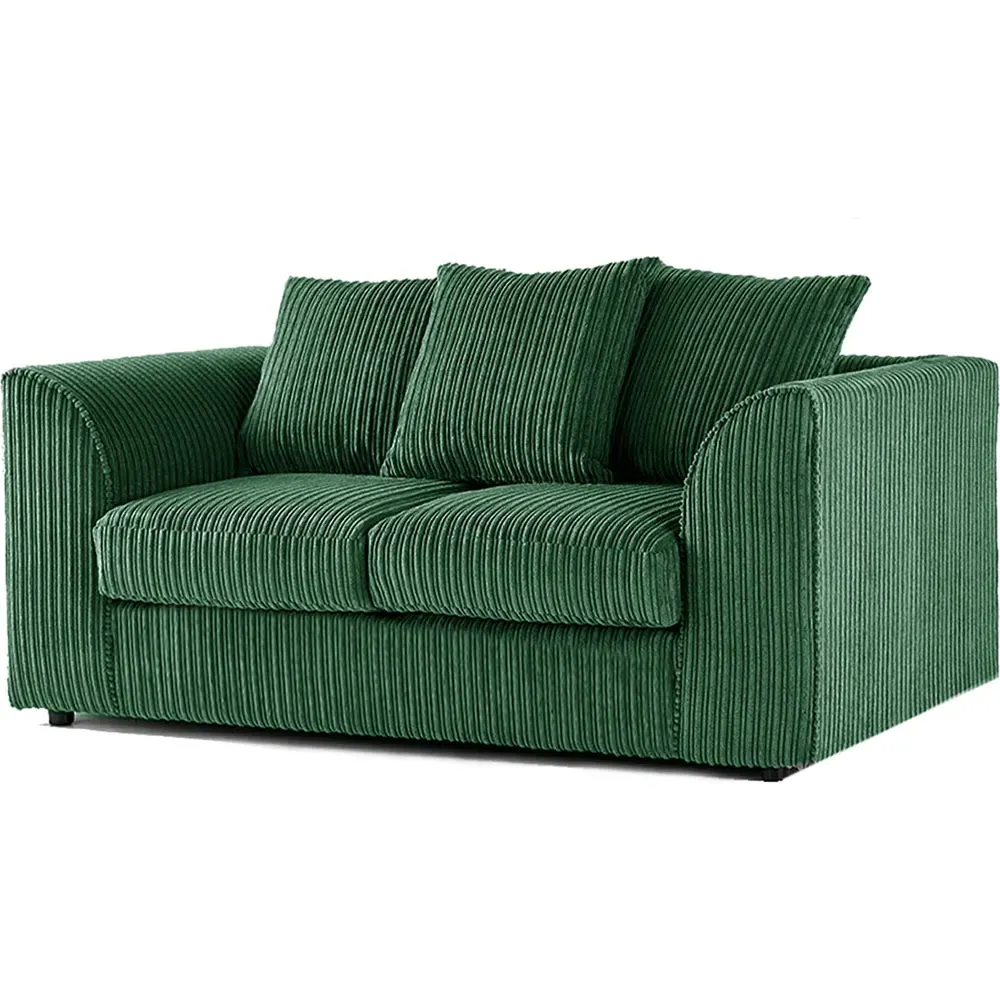 4-Seater Scatter Back Sofa Suite - Green, Jumbo Cord