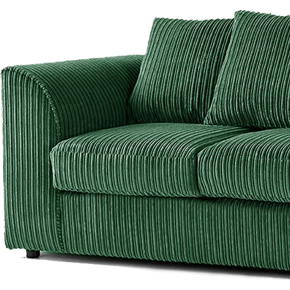 4-Seater Scatter Back Sofa Suite - Green, Jumbo Cord