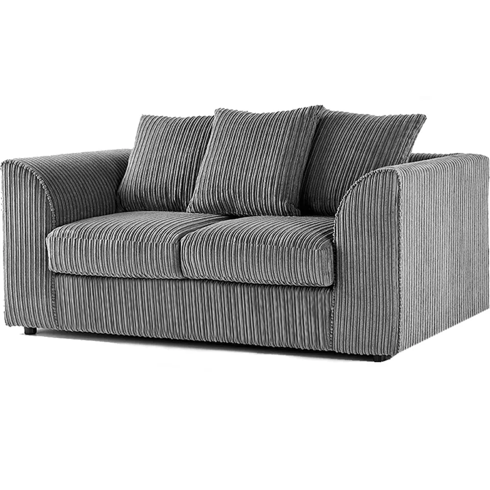 4-Seater Scatter Back Sofa Suite - Grey, Jumbo Cord
