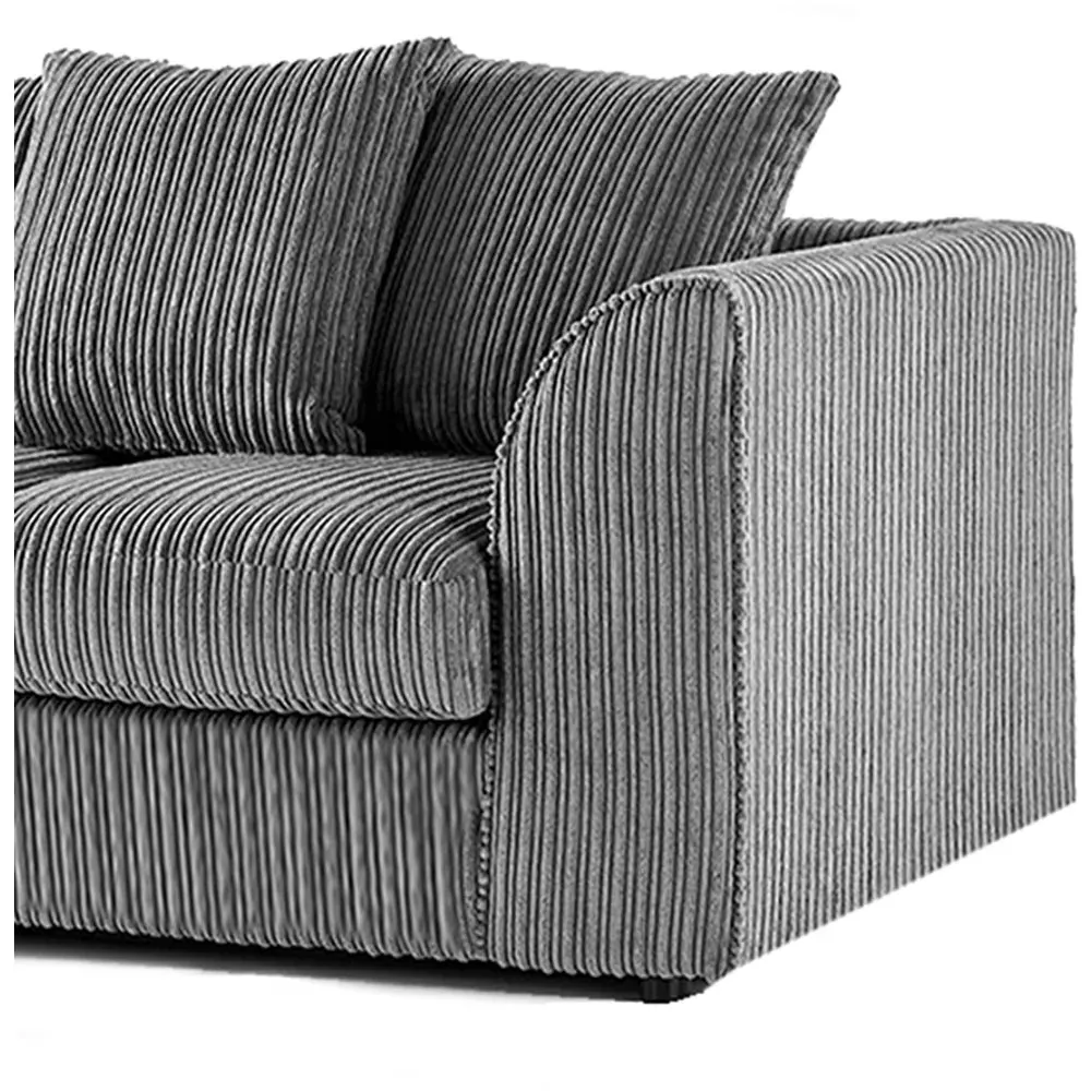 4-Seater Scatter Back Sofa Suite - Grey, Jumbo Cord