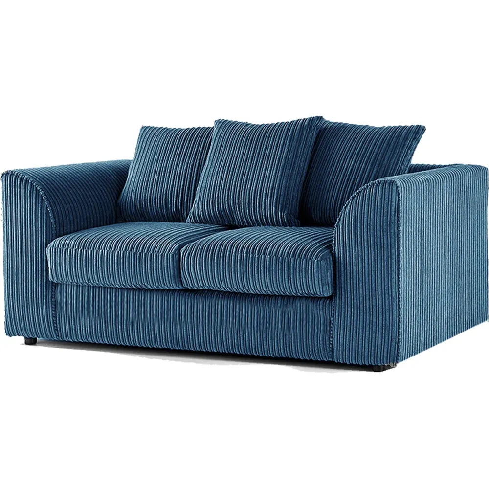 4-Seater Scatter Back Sofa Suite - Marine Blue, Jumbo Cord