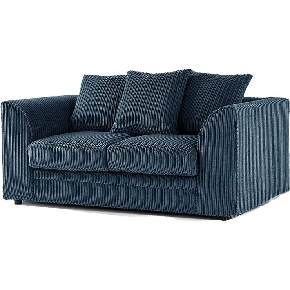 4-Seater Scatter Back Sofa Suite - Navy Blue, Jumbo Cord