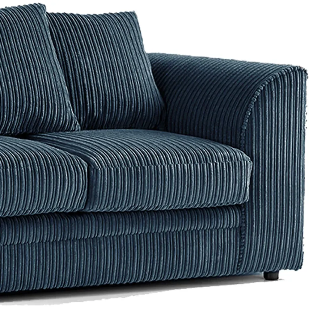 4-Seater Scatter Back Sofa Suite - Navy Blue, Jumbo Cord