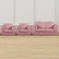 4-Seater Sofa Suite Full Back - Pink, Jumbo Cord