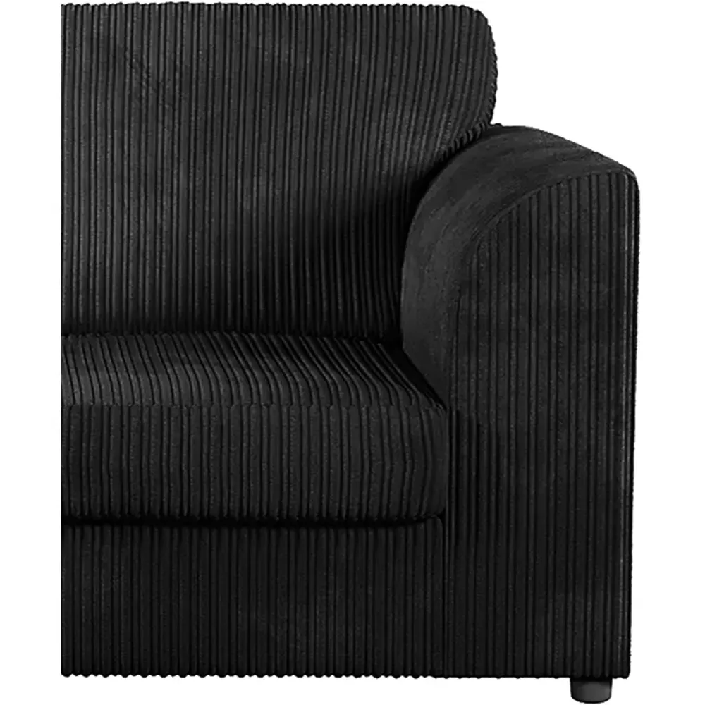 5-Seater Full Back Sofa Suite - Black, Jumbo Cord