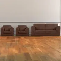 5-Seater Full Back Sofa Suite - Chocolate, Jumbo Cord