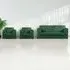 5-Seater Full Back Sofa Suite - Green, Jumbo Cord