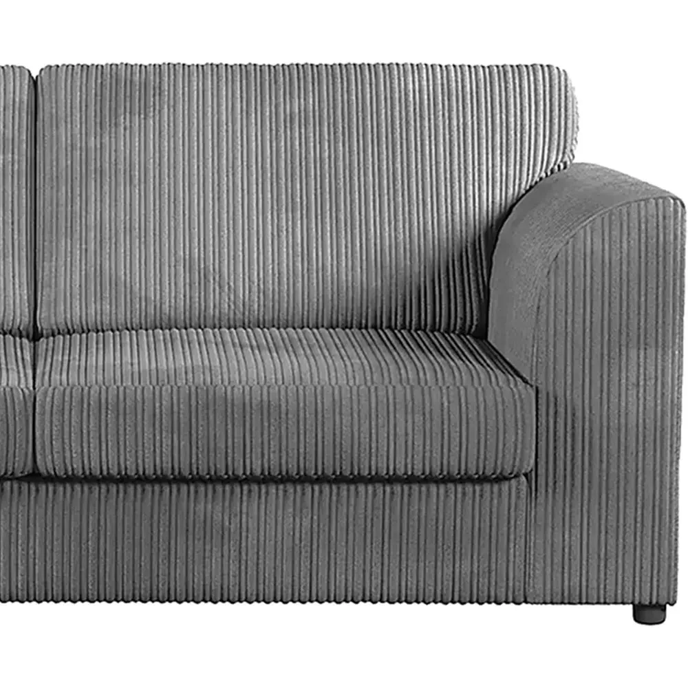 5-Seater Full Back Sofa Suite - Grey, Jumbo Cord