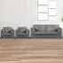 5-Seater Full Back Sofa Suite - Grey, Jumbo Cord