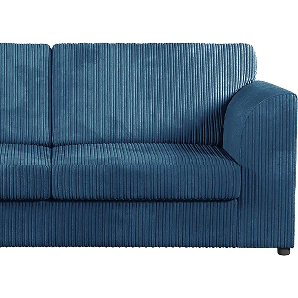 5-Seater Full Back Sofa Suite - Marine Blue, Jumbo Cord