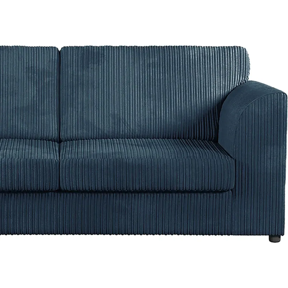 5-Seater Full Back Sofa Suite - Navy Blue, Jumbo Cord