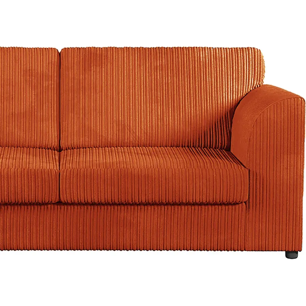 5-Seater Full Back Sofa Suite - Orange, Jumbo Cord