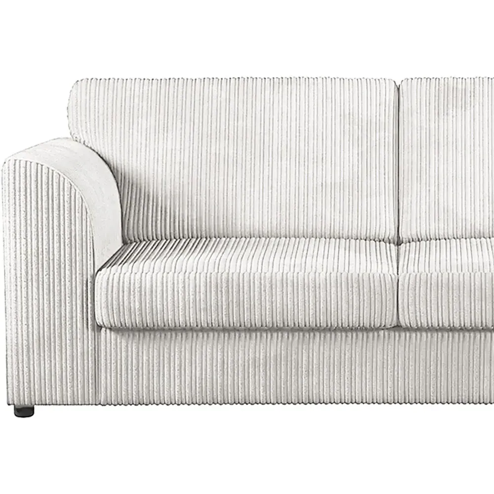 5-Seater Full Back Sofa Suite - Silver, Jumbo Cord