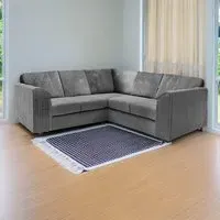 5-Seater L-Shaped Corner Sofa - Grey, Jumbo Cord