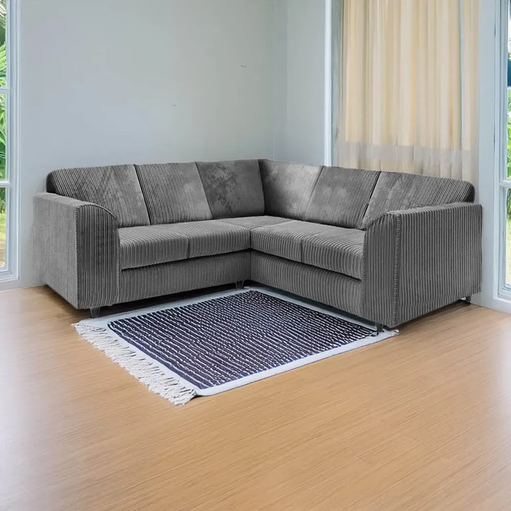 5-Seater L-Shaped Corner Sofa - Grey, Jumbo Cord image