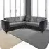 5-Seater L-Shaped Corner Sofa Set - Black and Grey, Jumbo Cord