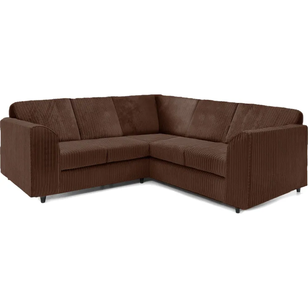 5-Seater L-Shaped Corner Sofa Set - Brown, Jumbo Cord