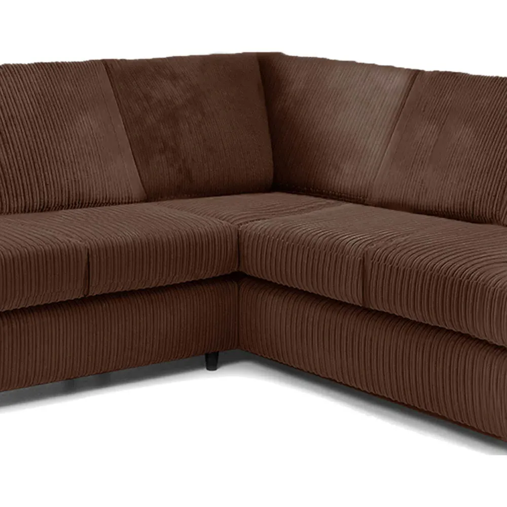 5-Seater L-Shaped Corner Sofa Set - Brown, Jumbo Cord