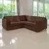 5-Seater L-Shaped Corner Sofa Set - Brown, Jumbo Cord