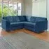 5-Seater L-Shaped Corner Sofa Set - Marine Blue, Jumbo Cord