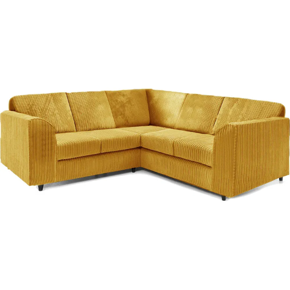 5-Seater L-Shaped Corner Sofa Set - Mustard, Jumbo Cord