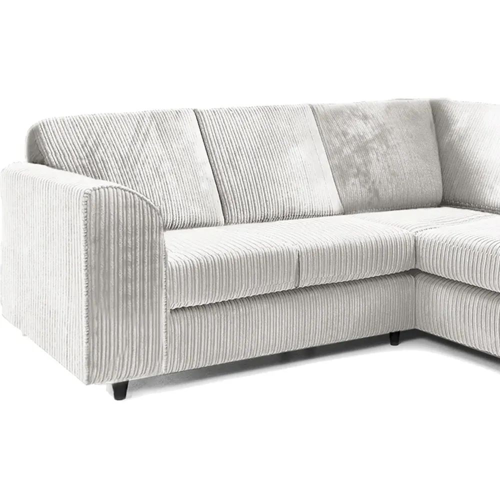 5-Seater L-Shaped Corner Sofa Set - Silver, Jumbo Cord