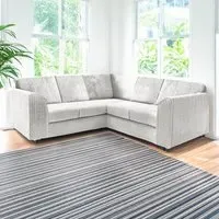 5-Seater L-Shaped Corner Sofa Set - Silver, Jumbo Cord