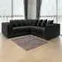 5-Seater L-Shaped Corner Sofa with Scatter Back - Black, Cord