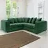 5-Seater L-Shaped Corner Sofa with Scatter Back - Green, Cord