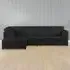 5-Seater L-Shaped Right Hand Corner Sofa - Black, Cord