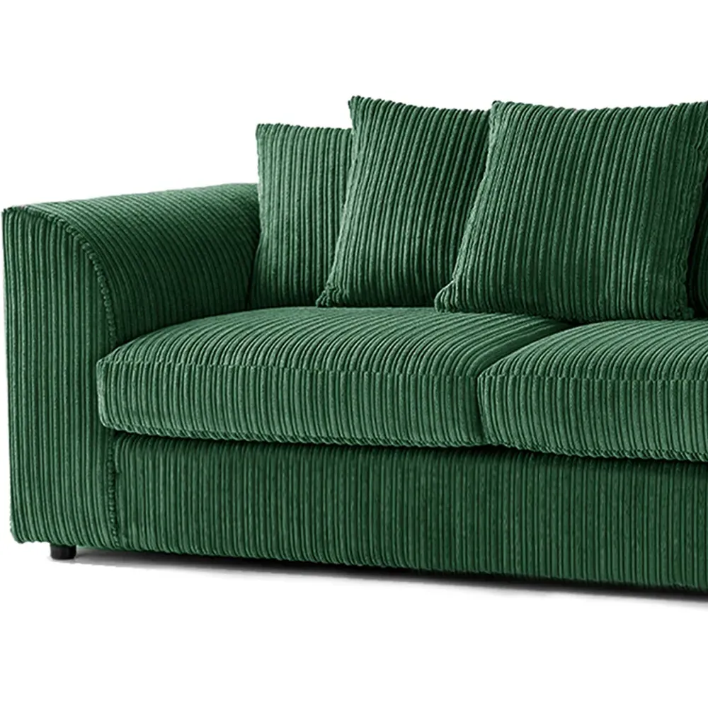 5-Seater Scatter Back Sofa Suite - Green, Jumbo Cord
