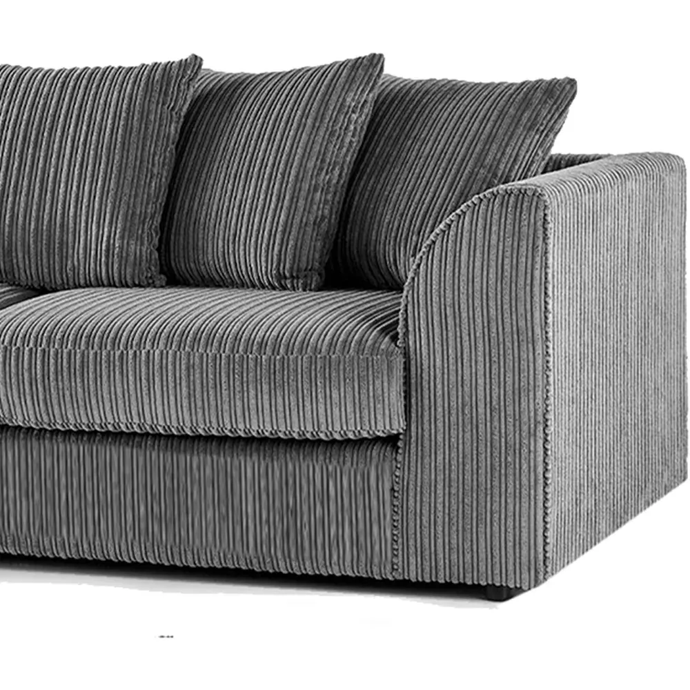 5-Seater Scatter Back Sofa Suite - Grey, Jumbo Cord