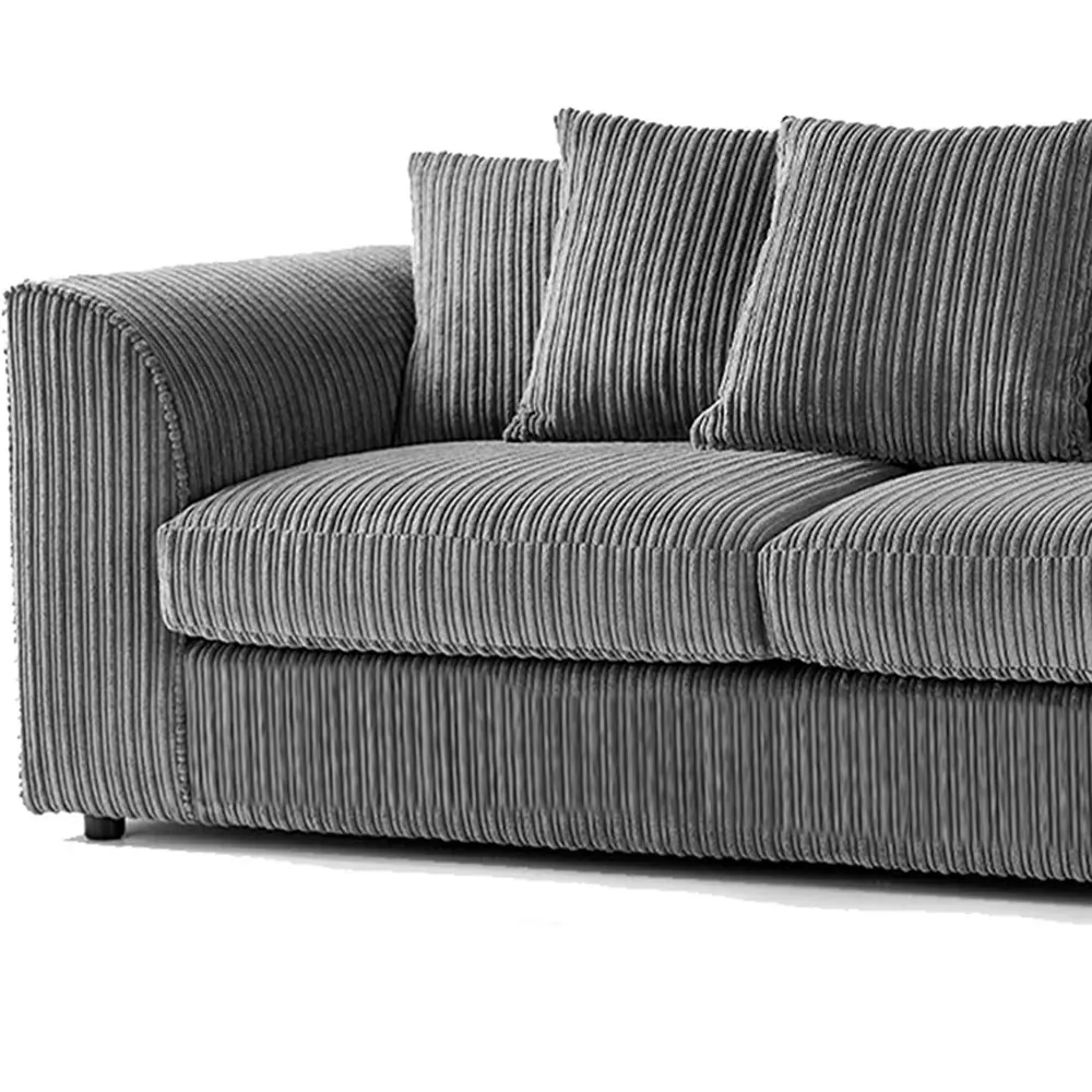 5-Seater Scatter Back Sofa Suite - Grey, Jumbo Cord