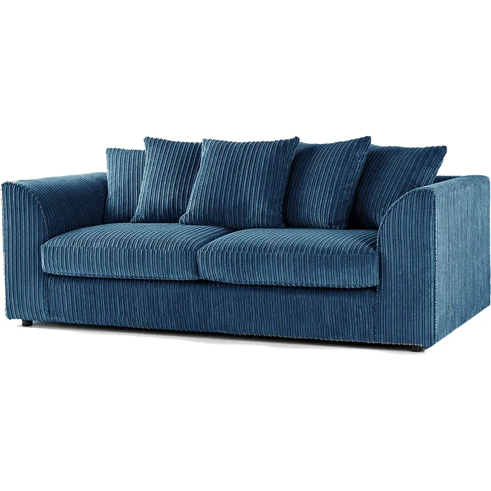 5-Seater Scatter Back Sofa Suite - Marine Blue, Jumbo Cord