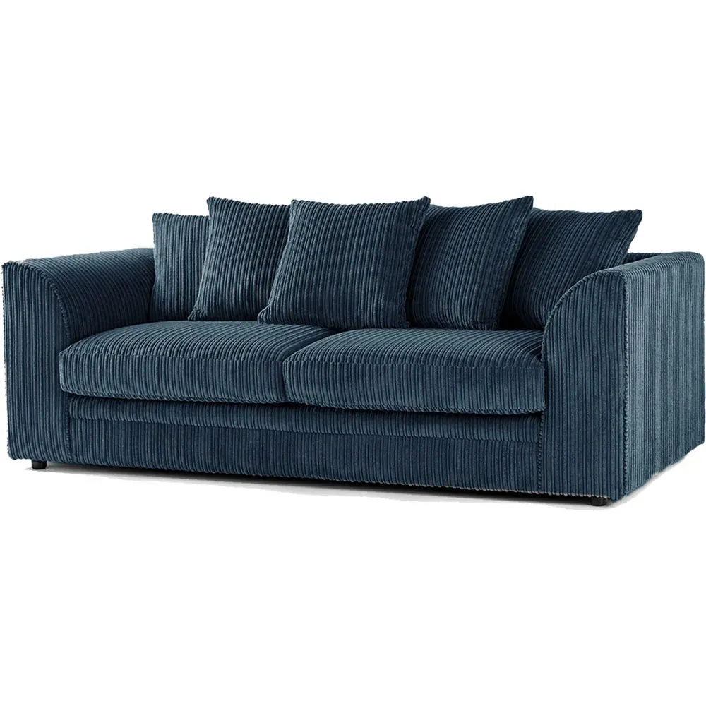 5-Seater Scatter Back Sofa Suite - Navy Blue, Jumbo Cord