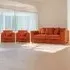 5-Seater Scatter Back Sofa Suite - Orange, Jumbo Cord