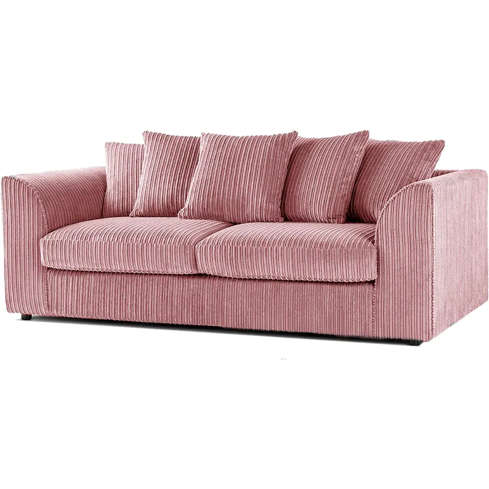 5-Seater Scatter Back Sofa Suite - Pink, Jumbo Cord