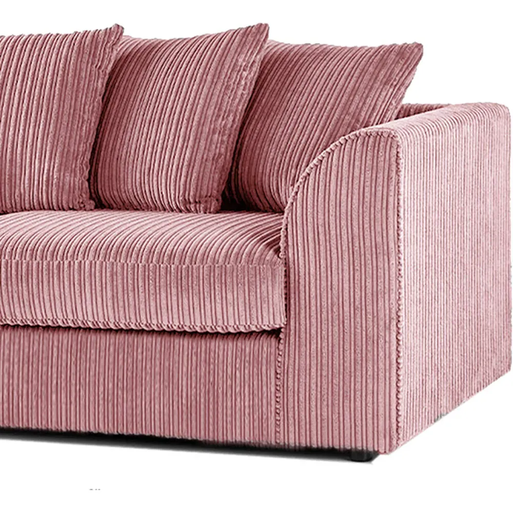 5-Seater Scatter Back Sofa Suite - Pink, Jumbo Cord