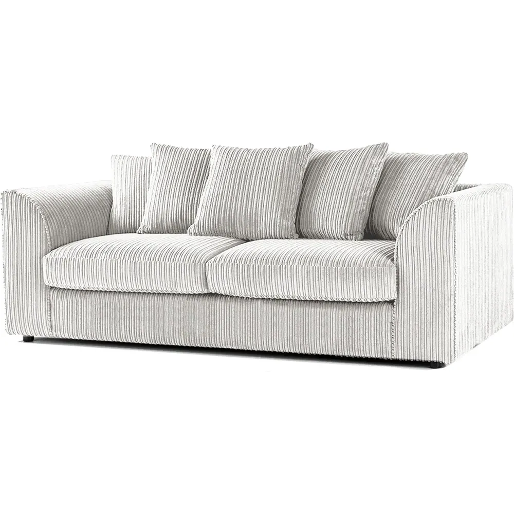 5-Seater Scatter Back Sofa Suite - Silver, Jumbo Cord