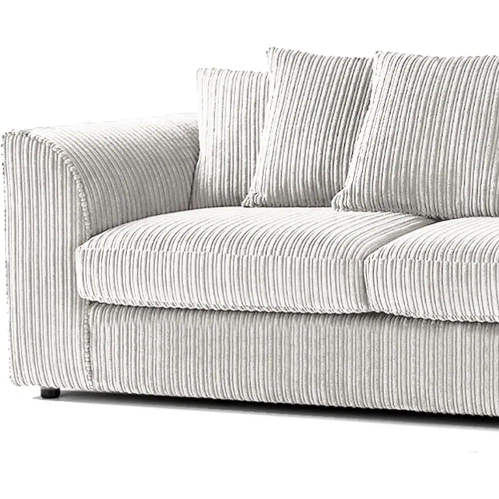 5-Seater Scatter Back Sofa Suite - Silver, Jumbo Cord