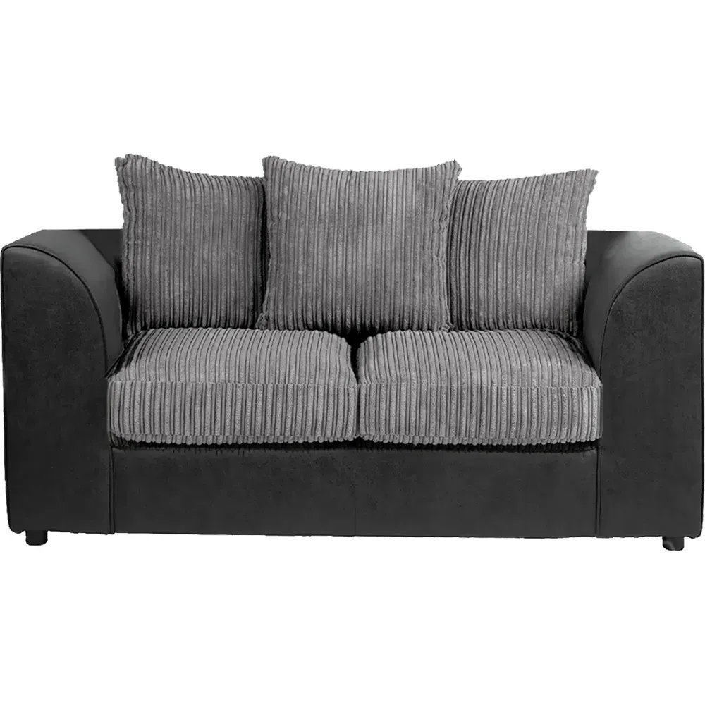 5-Seater Sofa Set with Scatter Back - Black, Jumbo Cord