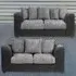 5-Seater Sofa Set with Scatter Back - Black, Jumbo Cord