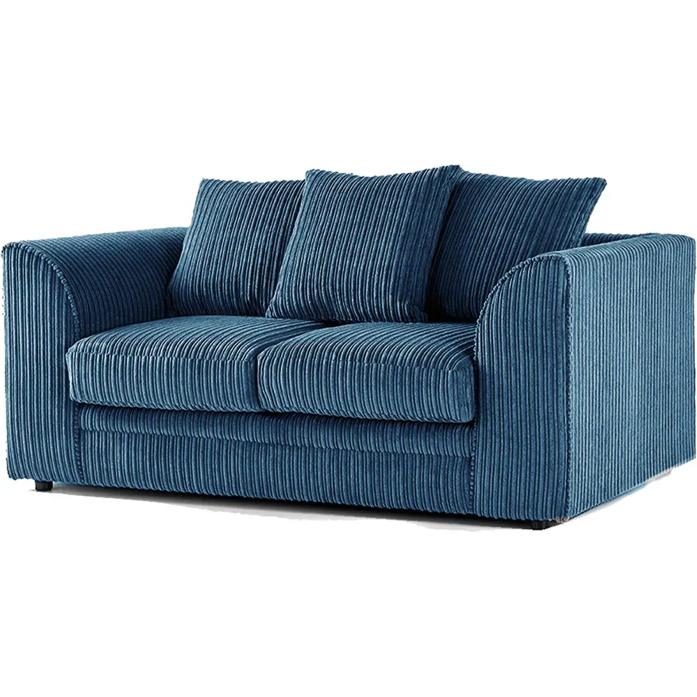 5-Seater Sofa Set with Scatter Back - Blue, Jumbo Cord