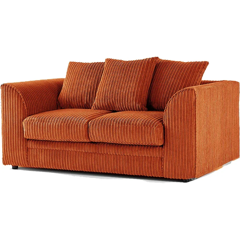 5-Seater Sofa Set with Scatter Back - Orange, Jumbo Cord