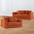 5-Seater Sofa Set with Scatter Back - Orange, Jumbo Cord